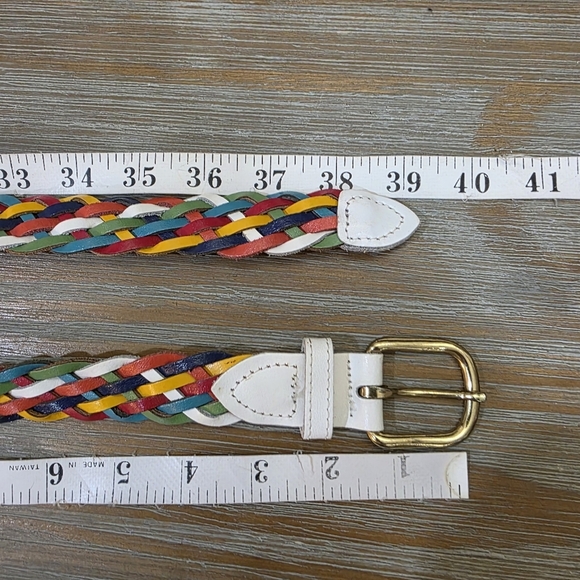 VINTAGE leather rainbow braided belt, Size M/L - Picture 8 of 8